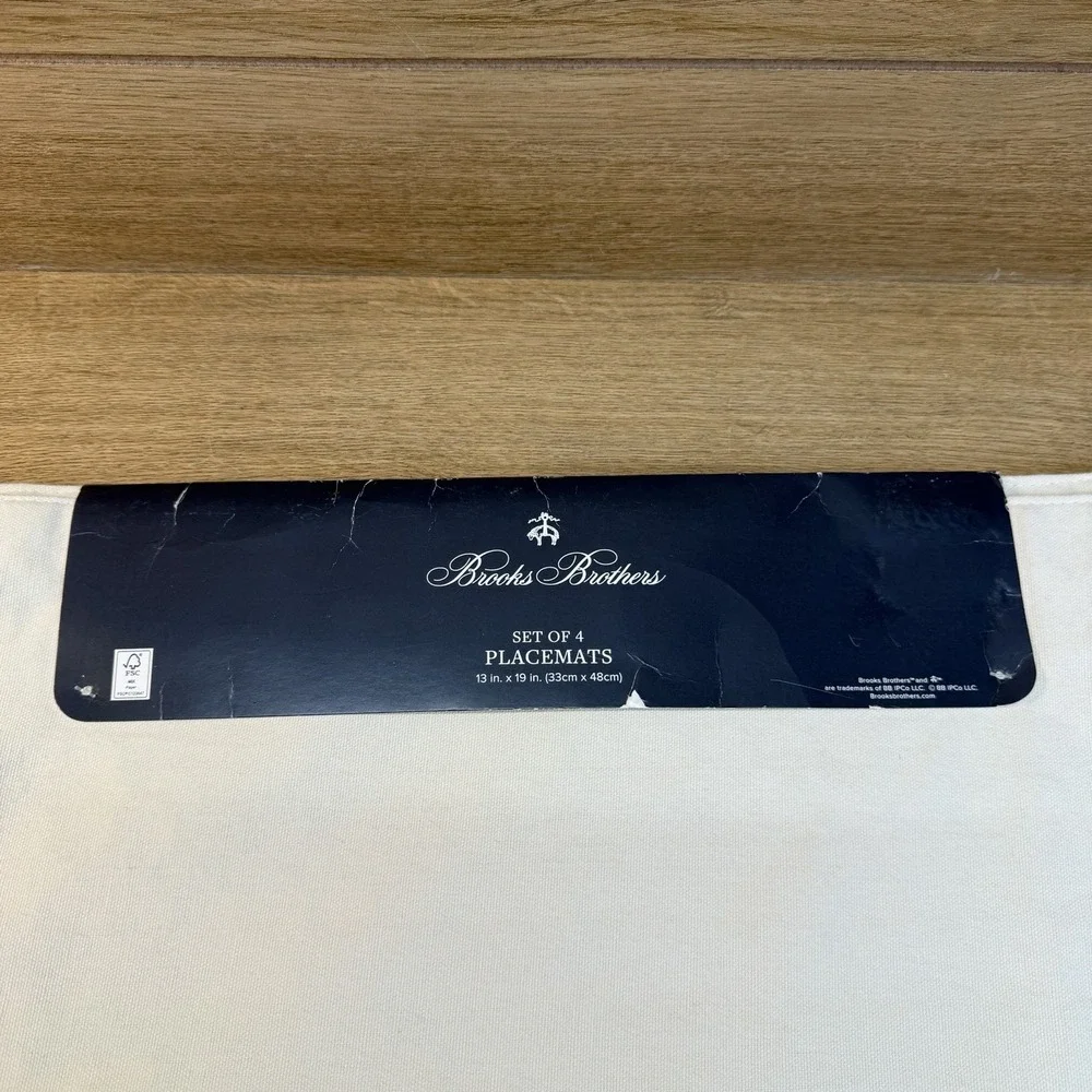 BROOKS BROTHERS Pure Beehive PLACEMATS 13x19 Set Of 4 Light Green Patrick Spring